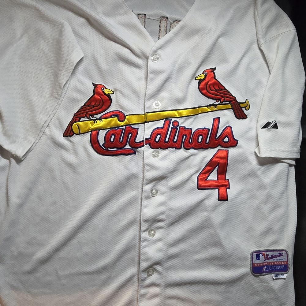 AUTHENTIC MAJESTIC YADIER MOLINA #4 ST. LOUIS CARDINALS COOL BASE JERSEY MEN'S L